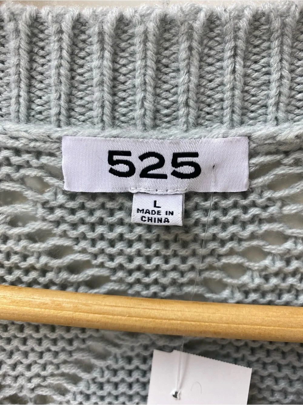 525 America Open-Knit Cropped Cardigan in Light Gray